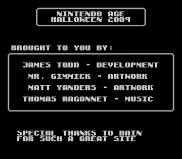 NintendoAge Halloween 2009 (USA) (Aftermarket) (Homebrew) screen shot title